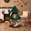 41" Tall Christmas Cat Tree, Stable Christmas Cat Tower with Scratching Posts and Gift Box, for Indoor Cats (41" Tall)