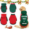 Custom Dog Hoodie, Personalized Sweatshirt with Photo Text Name Logo, Customized Hooded Sweater for Small Medium Large Dogs & Cats (Green + Red Border, XX-Large)