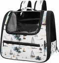 Coconut Palm Trees Sailboat Summer Beach Pet Travel Carrier Soft Sided Portable Bag for Cats, Small Dogs, Kittens or Puppies