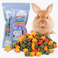 Abizoo Rabbit & Guinea Pig Treats, Crunchy Mini Star Chew Toys with Timothy Hay Carrots Pumpkin for Digestion and Enrichment, High-Fiber Healthy Snacks for Rabbits Chinchillas Guinea Pig Hamster
