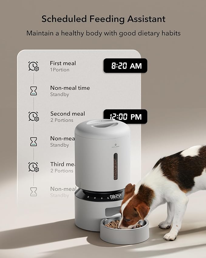 PETLIBRO Automatic Cat Feeder, Automatic Dog Feeder with Freshness Preservation, 5L Timed Cat Feeders for Dry Food, Up to 6 Meals Per Day, Granary Pet Feeder for Cats/Dogs