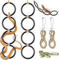 2PCS Snake Climbing Rings, Ball Python Enrichment Hoop Chain Toys, Adjustable Playground Reptiletank Cage Decor Accessories for Corn Snakes, Garter Snakes, Iguana, Lizards, Chameleons, Parrot