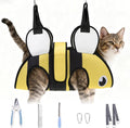 Dog Grooming Hammock for Small Dogs Cats, Cute Bee Design Dog Hanging Harness for Nail Trimming/Clipping, Pet Sling with Grooming Kit and Thick Neck Support & Strap Restraint Claw Care, XS