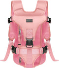 Pet Dog Front Carrier Backpacks, Legs Out Secure-Fit Dog Front Carrier for Small Dogs Up to 17 lbs, Adjustable Hands Free Pet Chest Carrier for Hiking Cycling (M, Pink)