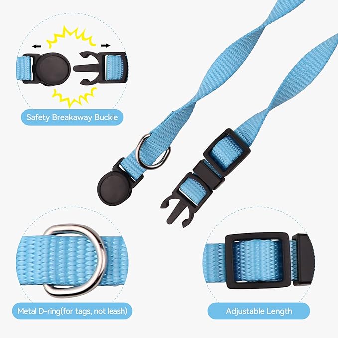 16 PCS Puppy Collars for Small Puppies, Safety Buckle Puppy Collars for Litter Nylon Adjustable Whelping Collar Pet Supplies,Stuff,Accessories(M)
