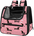 Dachshund Dogs and Hearts Pet Travel Carrier Soft Sided Portable Bag for Cats, Small Dogs, Kittens or Puppies