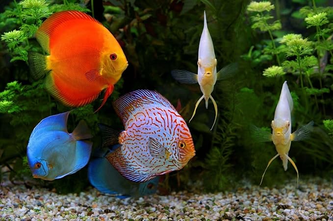 Aquatic Foods Inc. Ultra Intense Color Enhancing with a 10-Day Color Change, 1.5mm - 2mm Floating Pellets for Cichlids, Discus, All Baby and Small Tropical Fish & Pond Fish...1/2-lb Bag