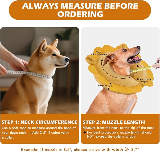 IEUUMLER Inflatable Recovery Dog Collar, Protective Donut Cone, Adjustable Soft Collar for Dog and Cat After Surgery Prevent from Biting & Scratching EU002 - Blue Demon M