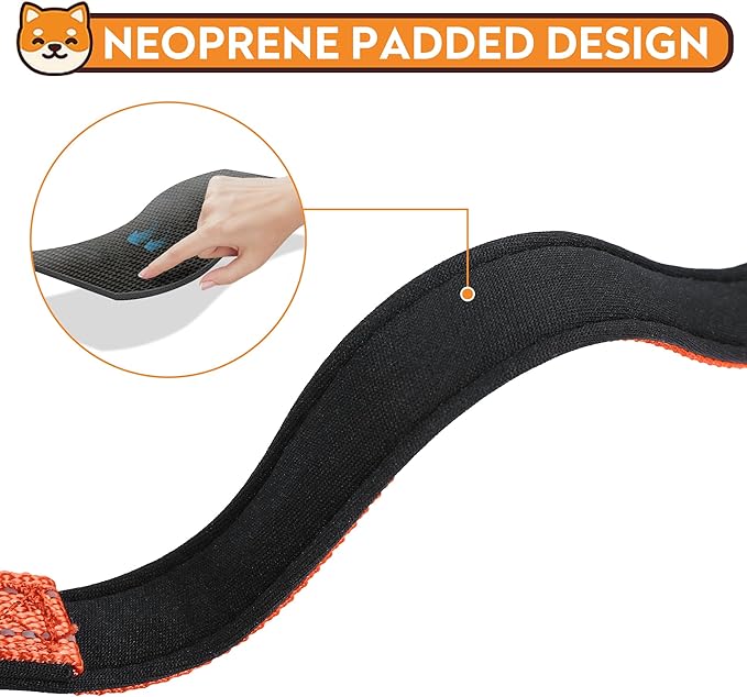 Reflective Dog Collar, Adjustable Soft Neoprene Padded Nylon Pet Collars with Buckle for Medium Dogs, Orange,M