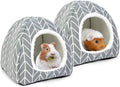 2 Pack Guinea Pig Hideout Bed Dwarf Rabbit House Cave Accessories Cozy Hide-Out for Little Bunny Hedgehog Ferret Chinchilla&Other Small Animals