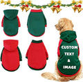 Custom Dog Hoodie, Personalized Sweatshirt with Photo Text Name Logo, Customized Hooded Sweater for Small Medium Large Dogs & Cats (Green + Red Border, M)