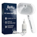 Fur Shower Brush for Dogs, 3 In 1 Self Cleaning Steamy Pet Brush, Pets Spray Hair Removal Comb - Anti-Static, Dog Grooming Tool With Steam | Skin-Friendly Design (White)