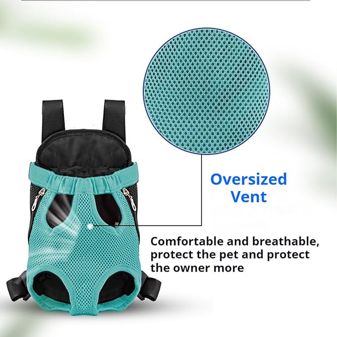 Portable Pet Carrier Backpack, Adjustable Pet Front Cat Dog Carrier Backpack Travel Bag for Small Medium Dogs Cats Puppies, Cat Backpack Carrier for Hiking Cycling (B, M)
