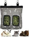 Guinea Pig Hay Feeder, Hanging Rabbit Hay Feeder Bag for Guinea Pigs Bunnies Chinchillas. Graybones