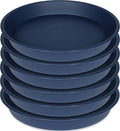 6 Pack Plastic Plant Saucer Planter Water Drip Tray, 4 5 6 7 8 9 10 11 12 inch, Heavy Sturdy Tray for Indoors Outdoor Plants, Flower Pot Saucers for Pots Base (4", Blue)