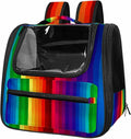 Colorful Rainbow Painting Stripes Pet Carrier Airline Approved Pet Carrier Bag Dog Carrier for Small Medium Cats Dogs Puppies Kitten