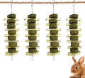 kathson Chinchilla Treats Bunny Chew Toys for Rabbits Teeth Grinding,Organic Bamboo Sticks Natural Toys for Hamsters 4 Pack