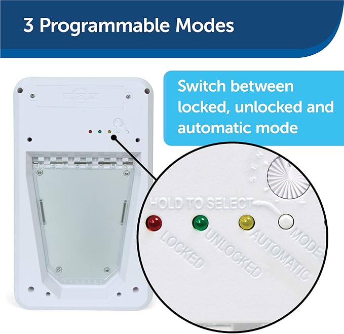 PetSafe Electronic Pet Door - Rust-Proof Programmable Smart Collar-Activated Dog or Cat Entry - Easy Installation & Space-Saving Design - Large - Fits Pets Up to 100 lb