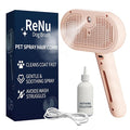 Fur Shower Brush for Dogs, 3 In 1 Self Cleaning Steamy Pet Brush, Pets Spray Hair Removal Comb - Anti-Static, Dog Grooming Tool With Steam | Skin-Friendly Design (Pink)