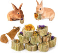 Abizoo Rabbits Chew Toys Organic Papaya Wood for Guinea Pigs Chinchillas Hamsters Small Animals Treats with Calendula Forget Me Nots and Alfalfa Hay Dental & Digestive Support No Additives 4.23oz/120g