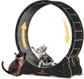 Homegroove Cat Wheels for Indoor Cats, 46 inch Large Cat Exercise Running Treadmill Wheel with Carpeted Runway for Kitty’s Longer Life, Black(XL)
