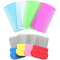 Maitys 8 Pieces Flea Lice Combs Double Sided Lice and Nit Removal Hair Grooming Plastic and Metal Comb for Humans Pets(4 x 2 Inch, 2.24 x 2.24 Inch,Pink, Light Blue, Blue, White, Green, Red, Yellow)