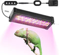 UVB Light for Bearded Dragon,LED UVB Light for Reptiles,Dimmable Brightness 18W 10Inch Reptile UVB Heat Lamp for Chameleon,Turtles,Lizard,Tortoise,Gecko,Snake, Adjustable 6/10/12-Hour Cycles