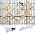 Wooden Rat Climbing Toys for Pet Rats - Natural Cage Accessories,Climbing Ladder,Hanging Enrichment Toys for Fancy Rats,Fun & Safe Play & Chew Activities,L
