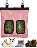 Guinea Pig Hay Feeder, Hanging Rabbit Hay Feeder Bag for Guinea Pigs Bunnies Chinchillas. Pinkbones