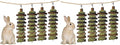 kathson 4PCS Bunny Chew Toys for Teeth Grinding, Chinchilla Treats Organic Bamboo Sticks Natural Fruitwood Branches for Rabbits Guinea Pigs Hamsters (Fruitwood Sticks+Alfalfa Cakes) (Pack of 2)
