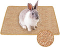 Rabbit Scratching Pad, 16 x 12 Inch Natural Sisal Bunny Scratch Mat Scratcher Mats Claws and Teeth Care for Biting Sleeping Nesting Small Animal Bedding Chew Toys Bed Play Toy (Brown, 1Pc)