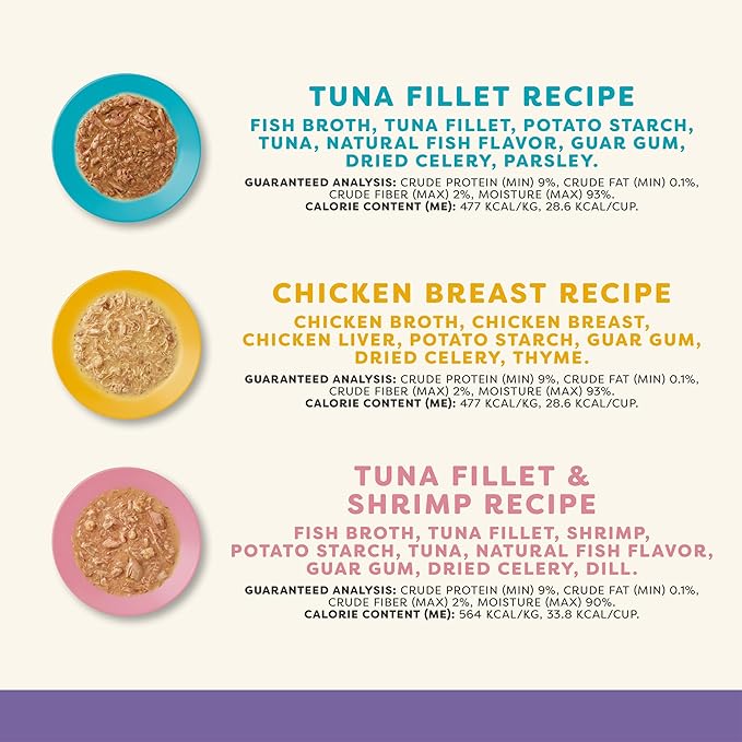 Applaws Natural Wet Cat Food in Gravy, Limited and Natural Ingredients, High Protein with No Artificial Additives, Variety Pack in Gravy (8X 2.12 oz Easy-Open Cups)