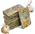 Fhiny 24 PCS Rabbit Timothy Hay Chips Toys, Natural Bunny Molar Treats with Herbal Flowers Rabbit Chew Toys for Teeth Small Animal Snacks for Rats Chinchillas Guinea Pigs Hamsters