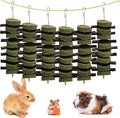 kathson 6 PCS Bunny Chew Toys for Teeth Grinding, Chinchilla Treats Organic Bamboo Sticks Natural Fruitwood Branches for Rabbits Guinea Pigs Hamsters (Fruitwood Sticks+Alfalfa Cakes)