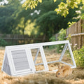 Rabbit Hutch Indoor Outdoor, Chicken Coop, Brooder Box for Chicks, A-Frame Poultry Quail Cage Duck House with Ventilating Wire Bunny Cage for Small Animals (Grey)