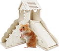 Hamster House - Double-Decker Hut With Slide, Cage Accessories, Small Animal Habitat Decor