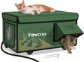 Weatherproof Heated Cat House for Outdoor in Winter, Heated Cat Bed Kitty Shelter with Cat Heating Pad, Insulated & Safe Escape Door, Warm Home for Outside Stray Cat