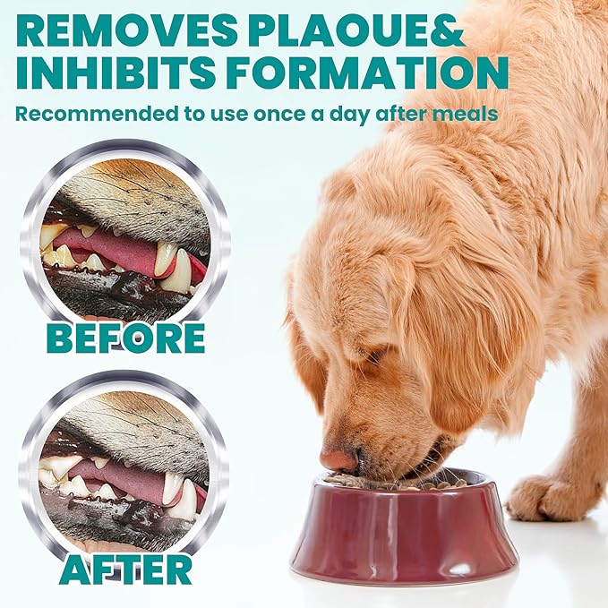 Dental Care Finger Wipes 60 Counts,Teeth Cleaning Finger Wipes for Dogs & Cats,Reduces Plaque & Freshens Breath, Small Animal Stain Removers, Mint Scent