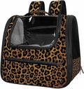 Classic Leopard Print Pet Cat Backpack Carrier for Kitty Small Dog, Ventilated Pet Carrier Bag for Car, Walking, Hiking, Outdoors
