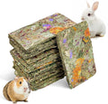 Fhiny 12 PCS Rabbit Timothy Hay Chips Toys, Natural Bunny Molar Treats with Herbal Flowers Rabbit Chew Toys for Teeth Small Animal Snacks for Rats Chinchillas Guinea Pigs Hamsters