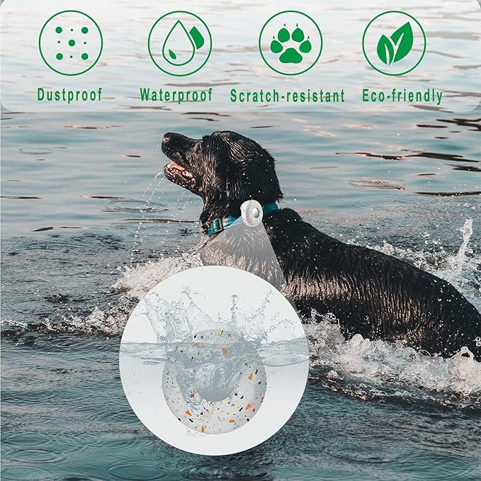 Airtag Holder for Dog Collar, Cibaabo Silicone Air Tag Case Cover Compatible with Apple Airtags for 0.8-1.2inch Cat Pet Collar Harness Loop