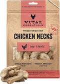 Vital Essentials Single Ingredient Chicken Necks Dog Treats, 9 oz | Freeze-Dried Raw | Premium Quality High Protein Training Treats | Grain Free, Gluten Free, Filler Free