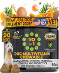 Googipet Premium 10 in 1 Dog Vitamins Multivitamin Chewable with Probiotics for Gut Health, Dog Vitamins and Supplements w/Vitamin C & Glucosamine for Joint Support (Peanut Butter & Pumpkin Flavor)