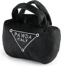 Haute Diggity Dog Pawda Handbag, Plush Designer Dog Toys with Interactive Squeaker, Stimulating Pet Enrichment - Dog Birthday Toy - Machine-Washable & Safe Materials for All Breeds, Size Small