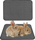 Rabbit Scratching Pad 2 Pack Natural Sisal Bunny Scratcher Mat Bunny Scratch Foot Pad Small Animal Grinding Claw Pad Rug for Guinea Pigs Chinchillas (Gray)