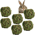 kathson Natural Rabbit Grass Ball,Timothy Grasses Chew Toys,Natural Weaving Molar Tooth Toy,Bunny Activity Play Balls for Chinchillas Hamster Guinea Pig and Small Animal (6 PCS)