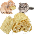 BNOSDM Bunny Chew Toys Natural Loofah 4PCS Bunny Teeth Grinding Toy Rabbit Fiber-Rich Treats Pet Entertainment Accessories for Rabbits Chinchillas Guinea Pig（L）