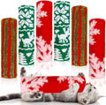 Civaner 6 Pcs Christmas Cat Catnip Toy for Indoor Cat 10.6 Inch Kitten Kicker Stick Catnip Toy with Crinkle Sound Soft Plush Kitten Pillow for Chew Exercise Gift (Red, Green, Red Green Stripes)