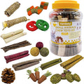 Hamiledyi Rabbit Chew Toys 450g/15.8OZ Natural Timothy Grass Molar Cakes Guinea Pig Apple Sticks Sweet Bamboo Handmade Treat for Bunny Hamster Chinchilla Squirrel