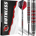 RUTHLESS Red Falcon Professional Tungsten Steeltip Darts Set in 22g and 24g, with Flights and Stems Shafts
